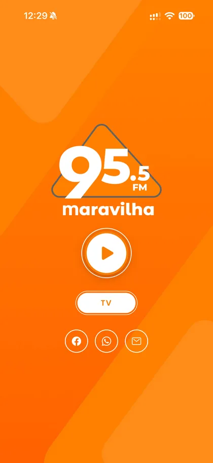 Tela principal do app da Maravilha FM